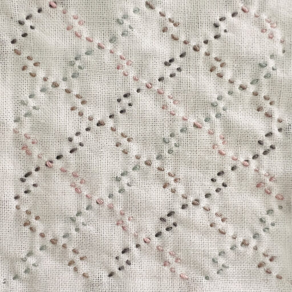 刺し子の松皮菱の裏側画像