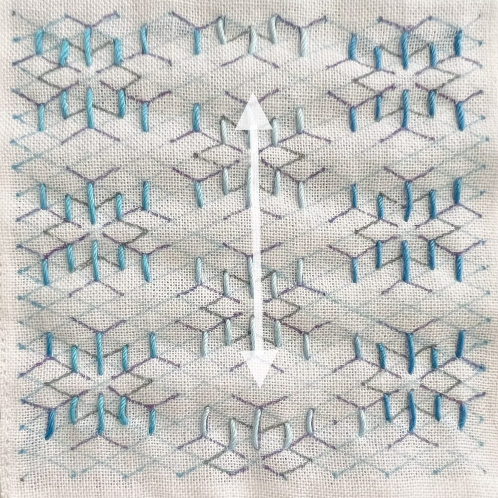 刺し子の雪の結晶Ⅱの刺し方画像