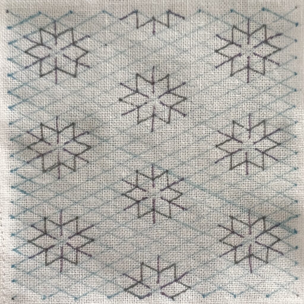 刺し子の雪の結晶Ⅱの描き方画像
