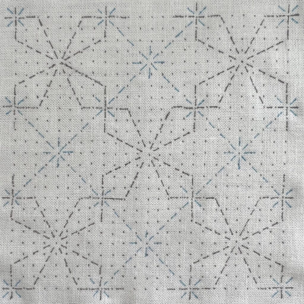 刺し子変わり角七宝の下書き画像