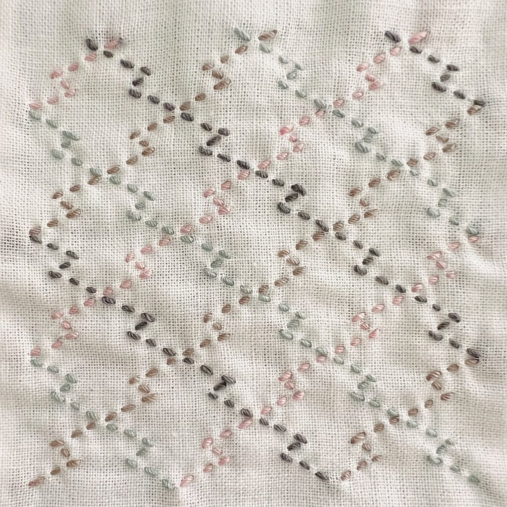 刺し子の松皮菱の画像