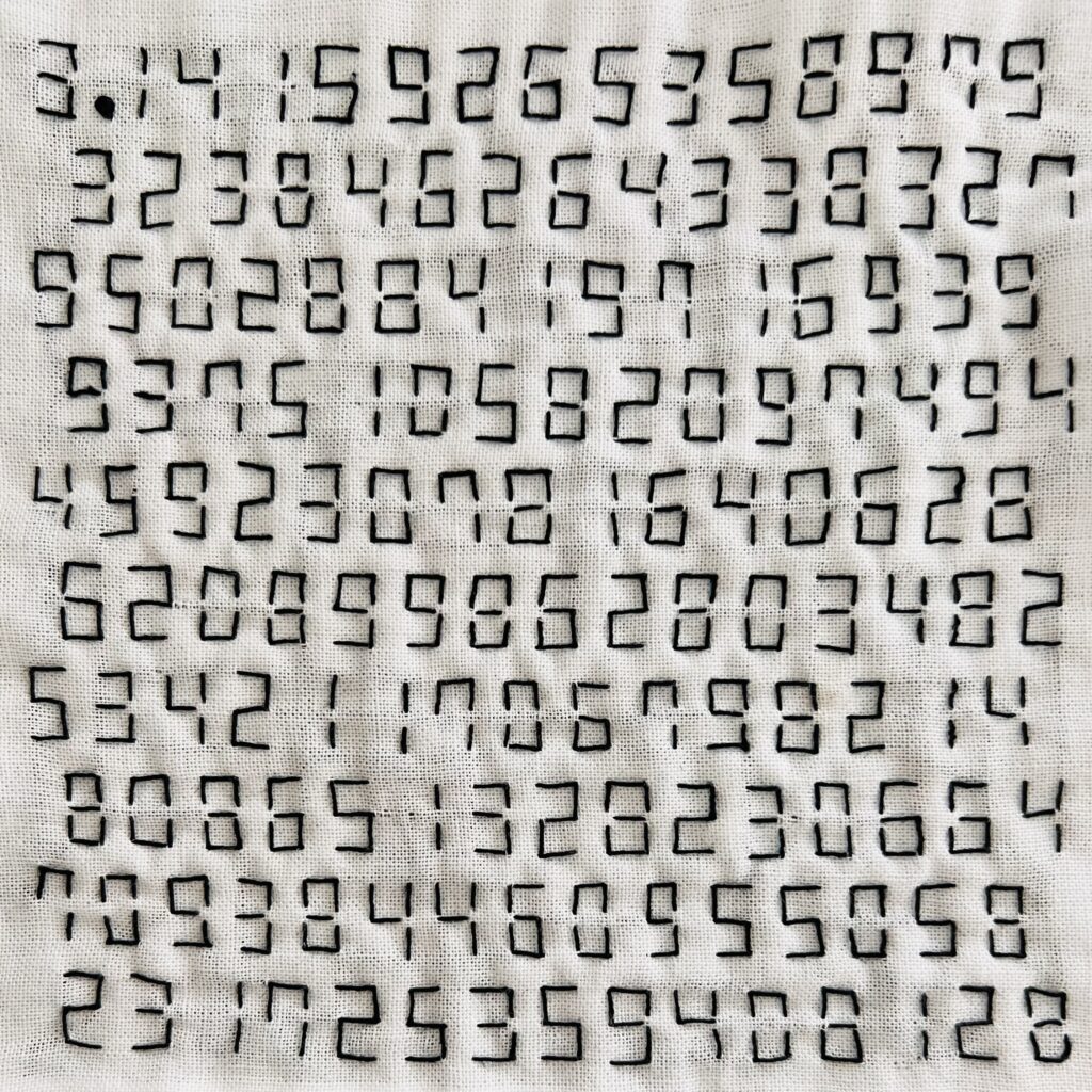 刺し子でデジタル数字の画像