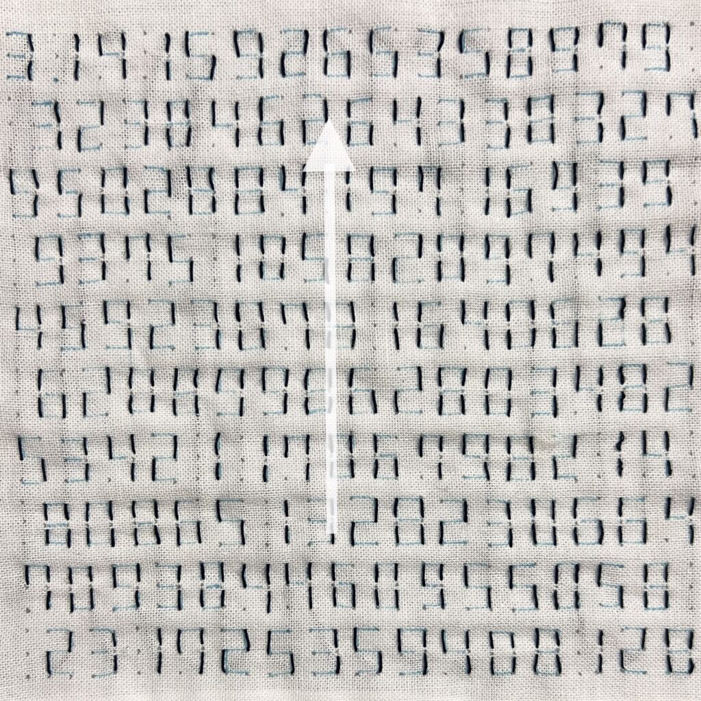 刺し子でデジタル数字の刺し方画像