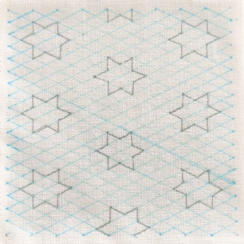 刺し子の雪の結晶Ⅱの描き方画像