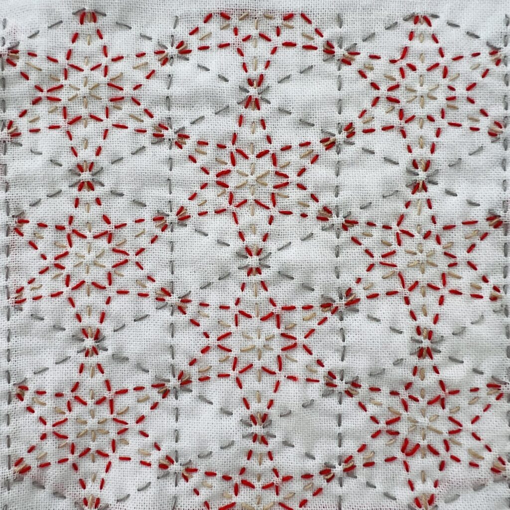 刺し子の重ねりんどうの画像