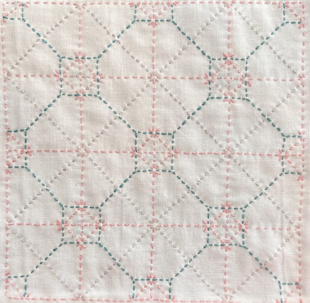 刺し子の八角井桁の画像