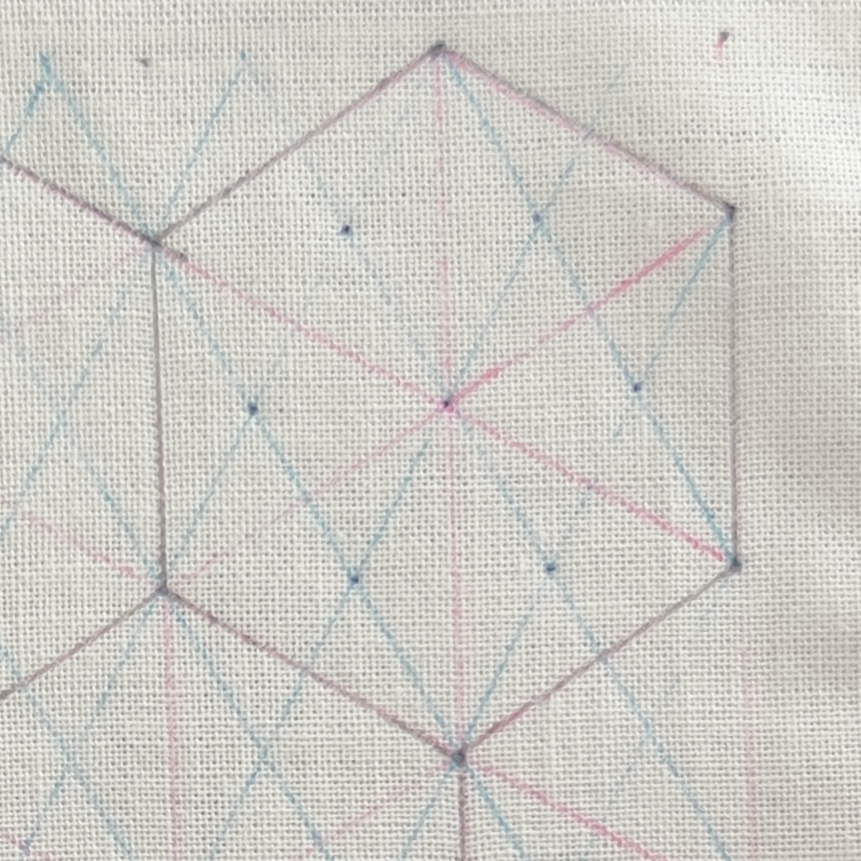 刺し子六角麻の葉の描き方画像