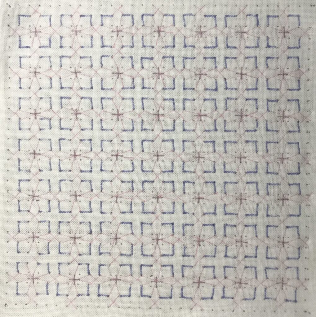 刺し子よつばクロスの描き方画像