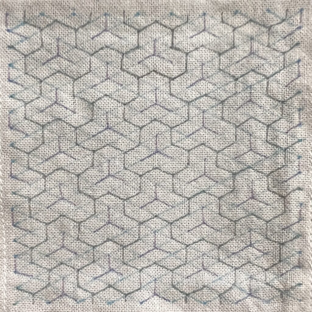 刺し子の一目毘沙門亀甲の下書き画像