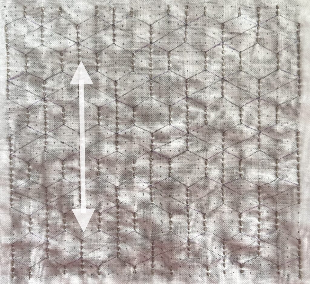 刺し子の霰亀甲の刺し方画像