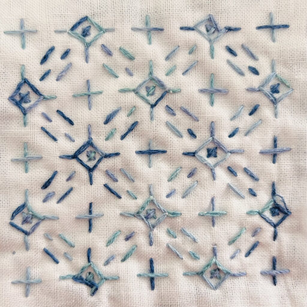 刺し子雪の結晶の裏側画像