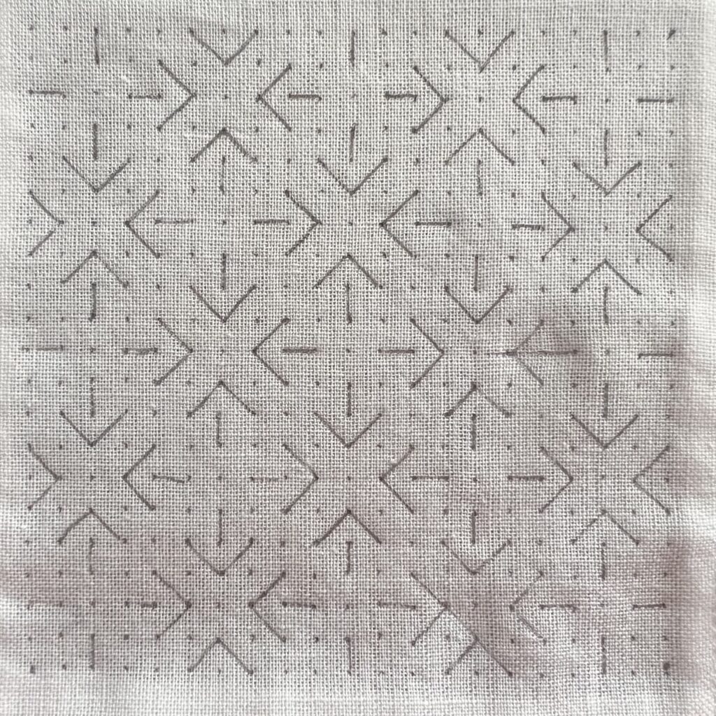 刺し子雪の結晶の描き方画像