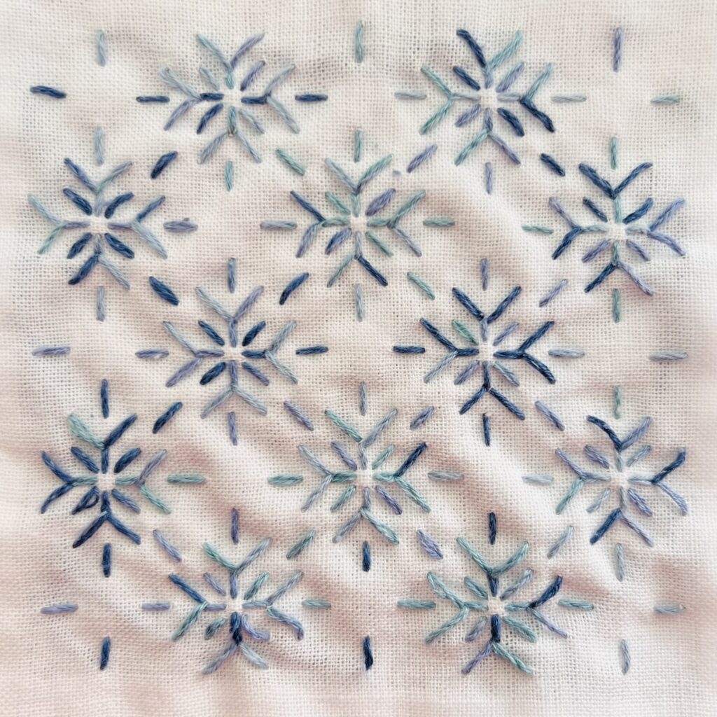 刺し子雪の結晶の画像