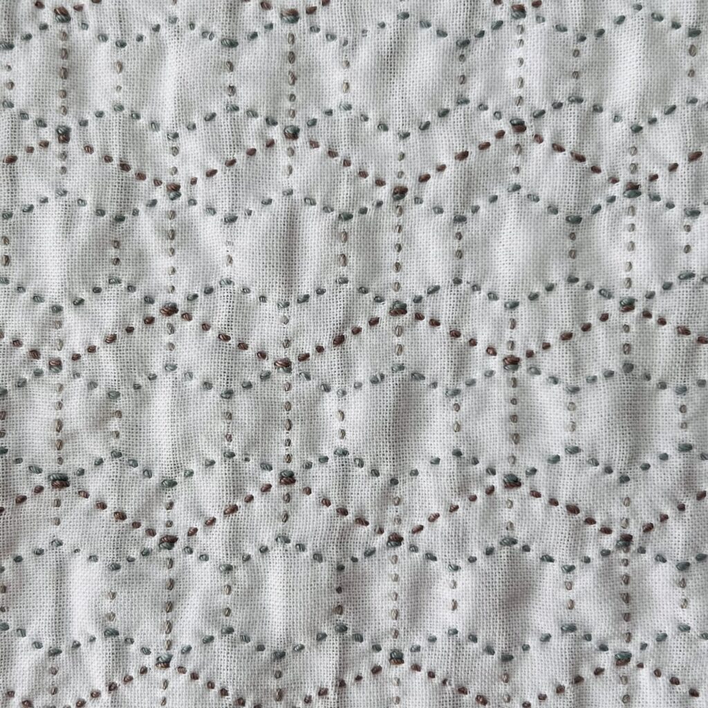 刺し子の霰亀甲の裏側画像