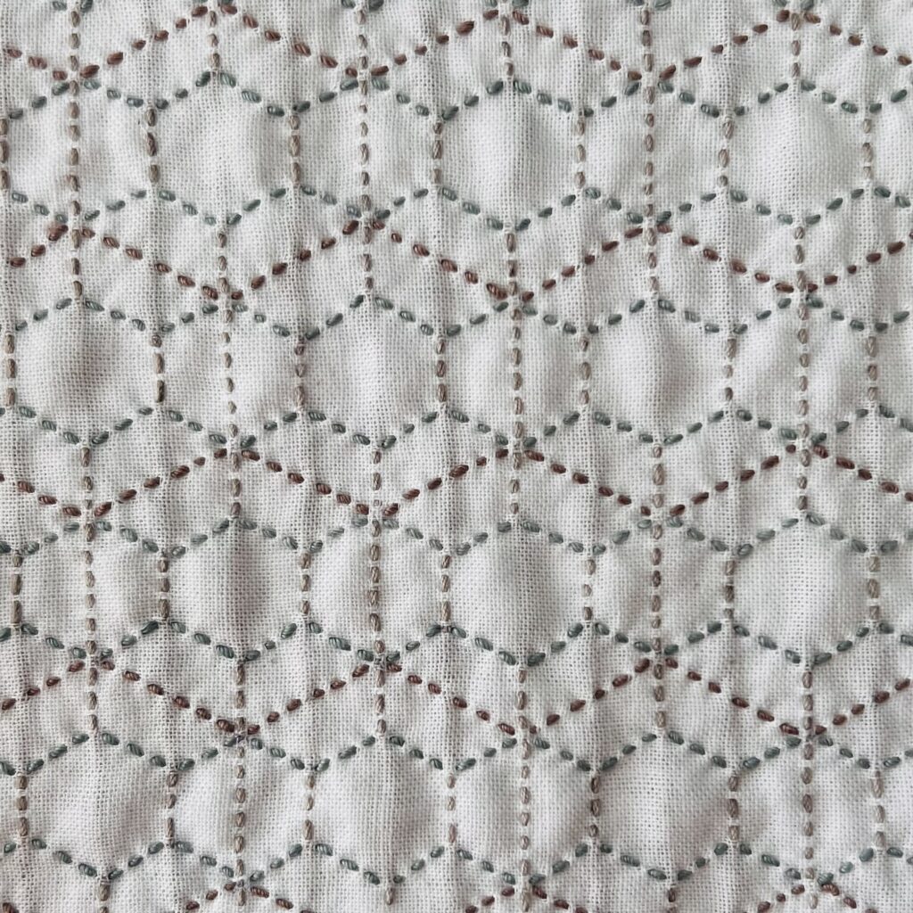 刺し子の霰亀甲の画像