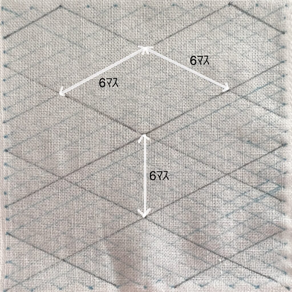 刺し子の三菱十字の描き方画像