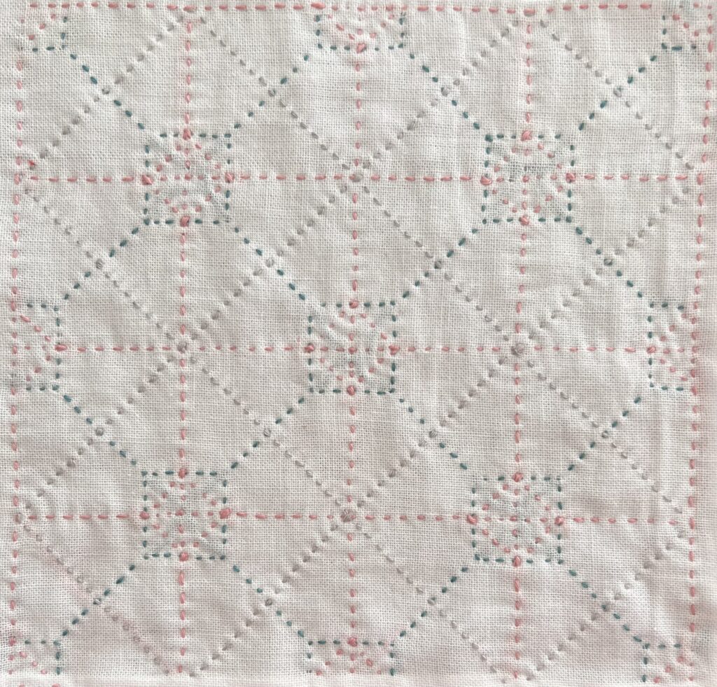 刺し子の八角井桁の裏側画像