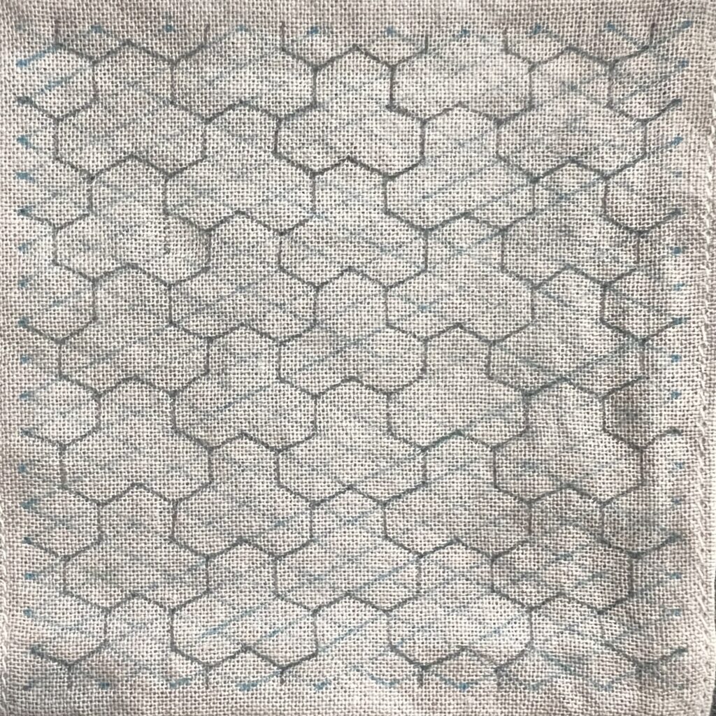 刺し子の一目毘沙門亀甲の描き方画像