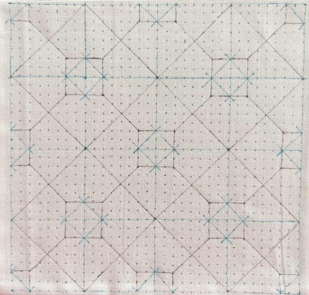 刺し子の八角井桁下書き画像