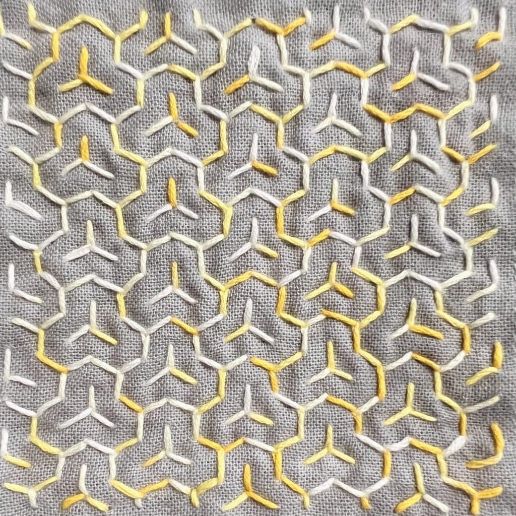 刺し子の一目毘沙門亀甲の画像