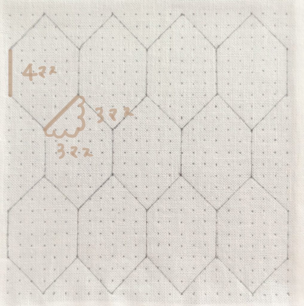 刺し子八重亀甲の描き方画像