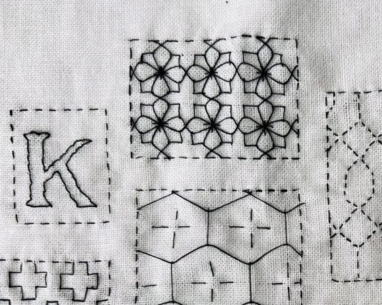 刺し子よつばクロスの画像