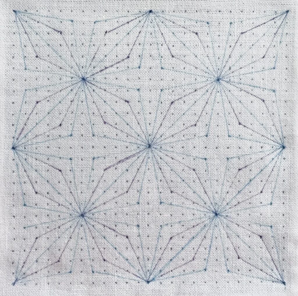 刺し子花文の描き方画像