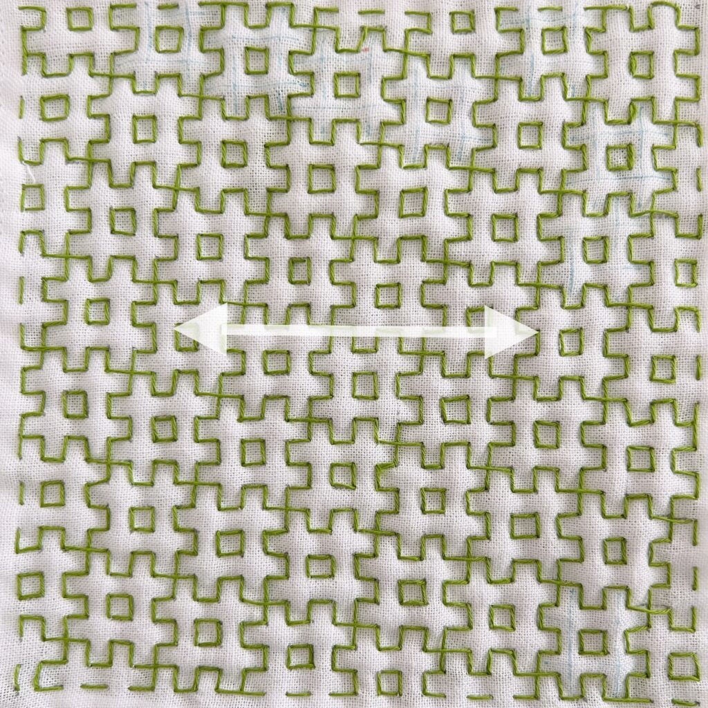 刺し子井桁万字の刺し方画像