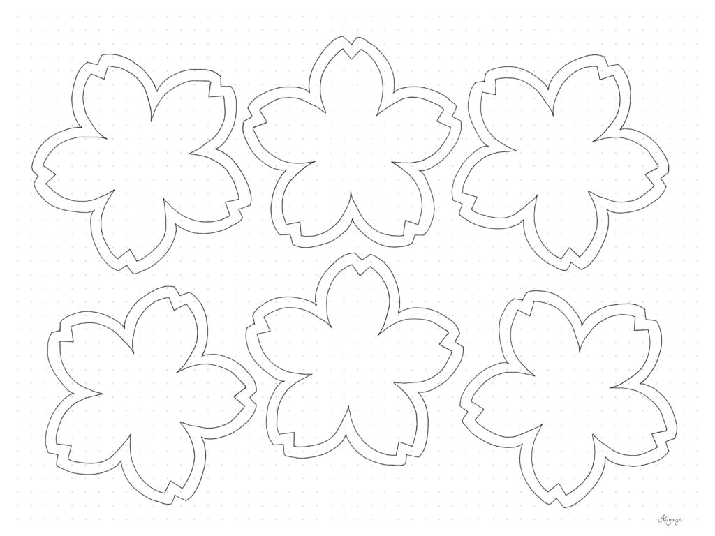 刺し子の寄せ模様「桜の頃」のレイアウト画像