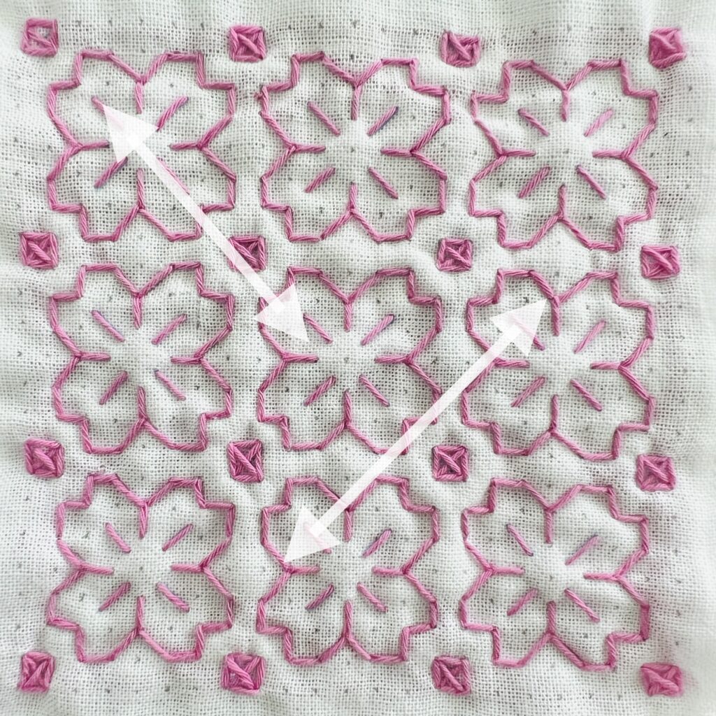 刺し子桜の花の刺し方画像