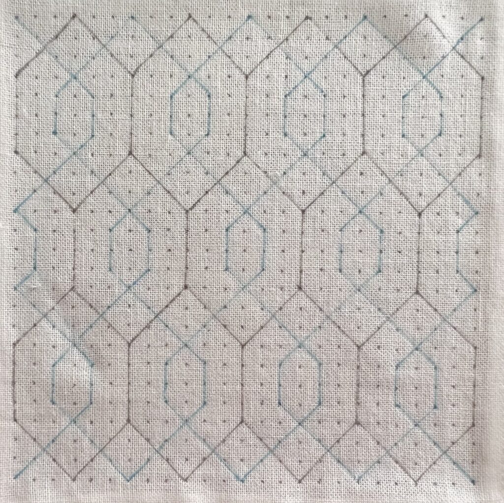 刺し子八重亀甲の下書き画像