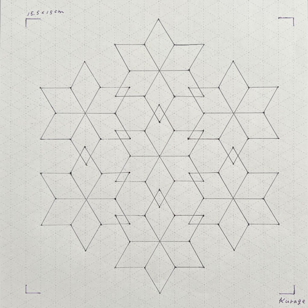 刺し子の桜亀甲の描き方画像