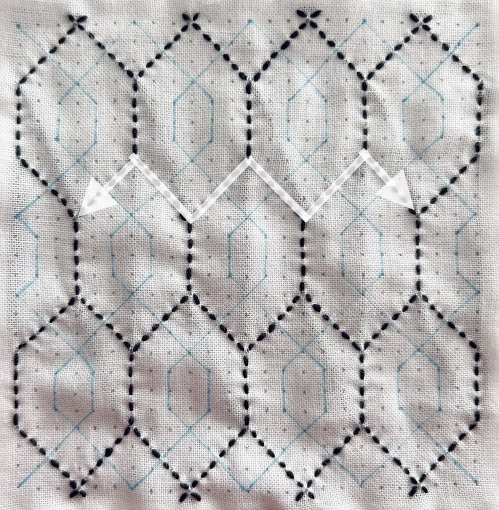 刺し子八重亀甲の刺し方画像