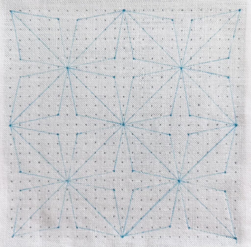 刺し子花文の描き方画像