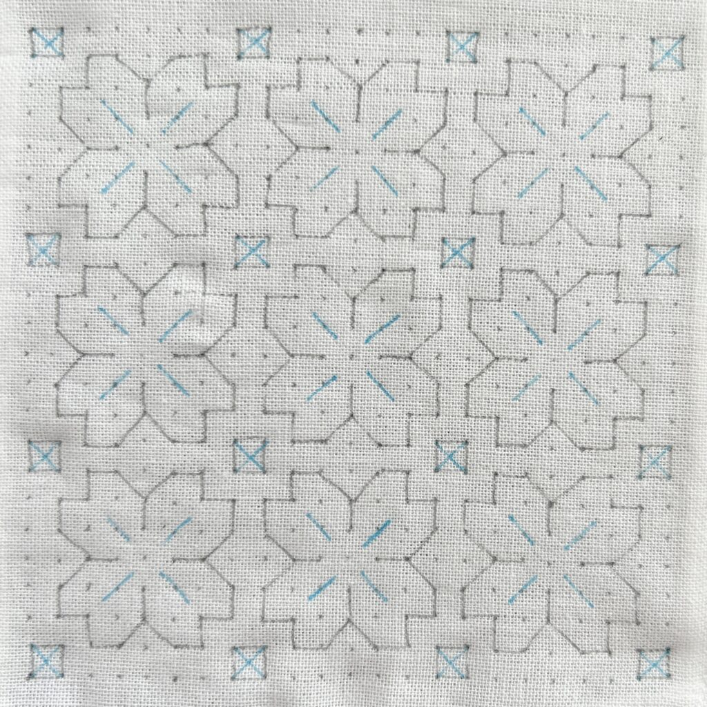 刺し子桜の花の下書き画像