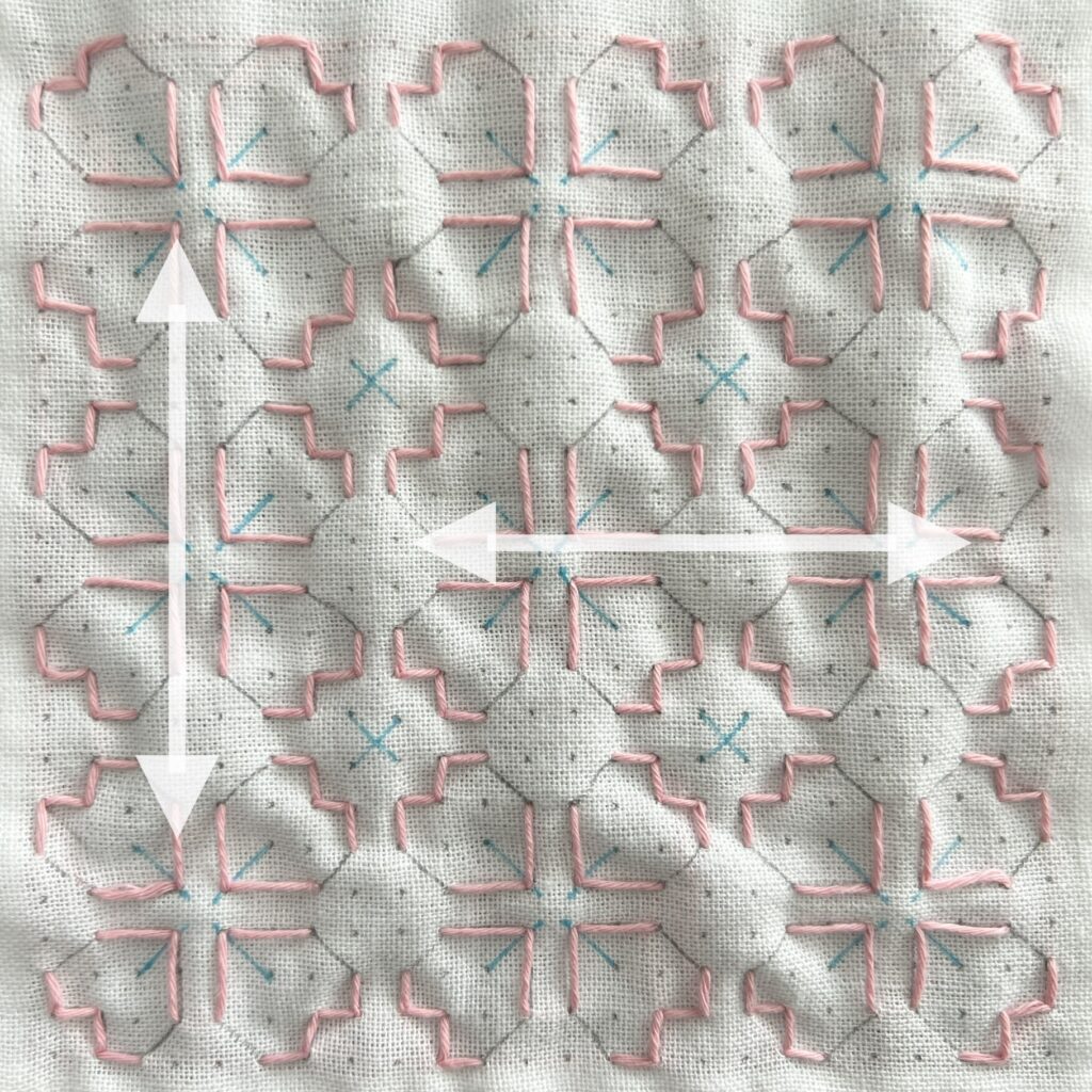 刺し子の桜花の刺し方画像