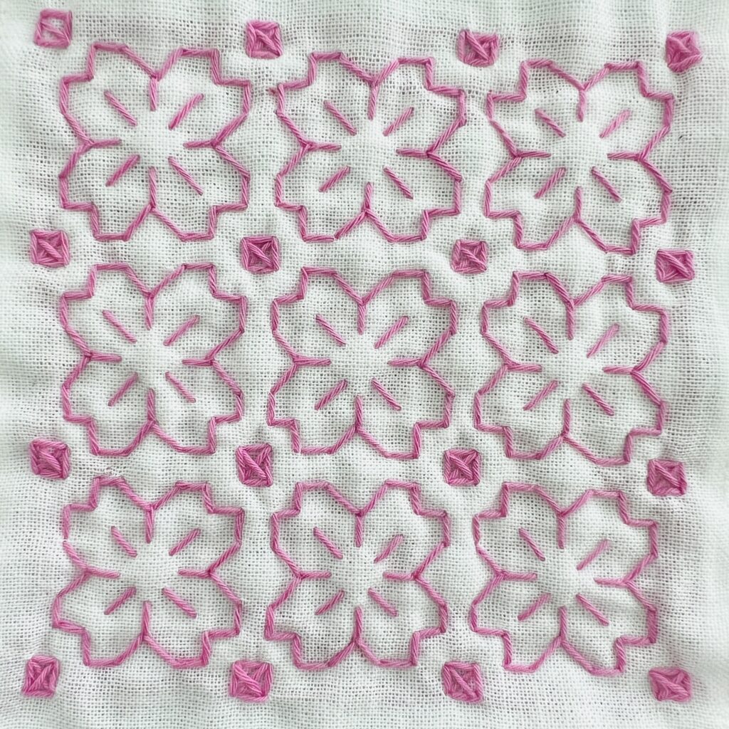 刺し子桜の花の図案