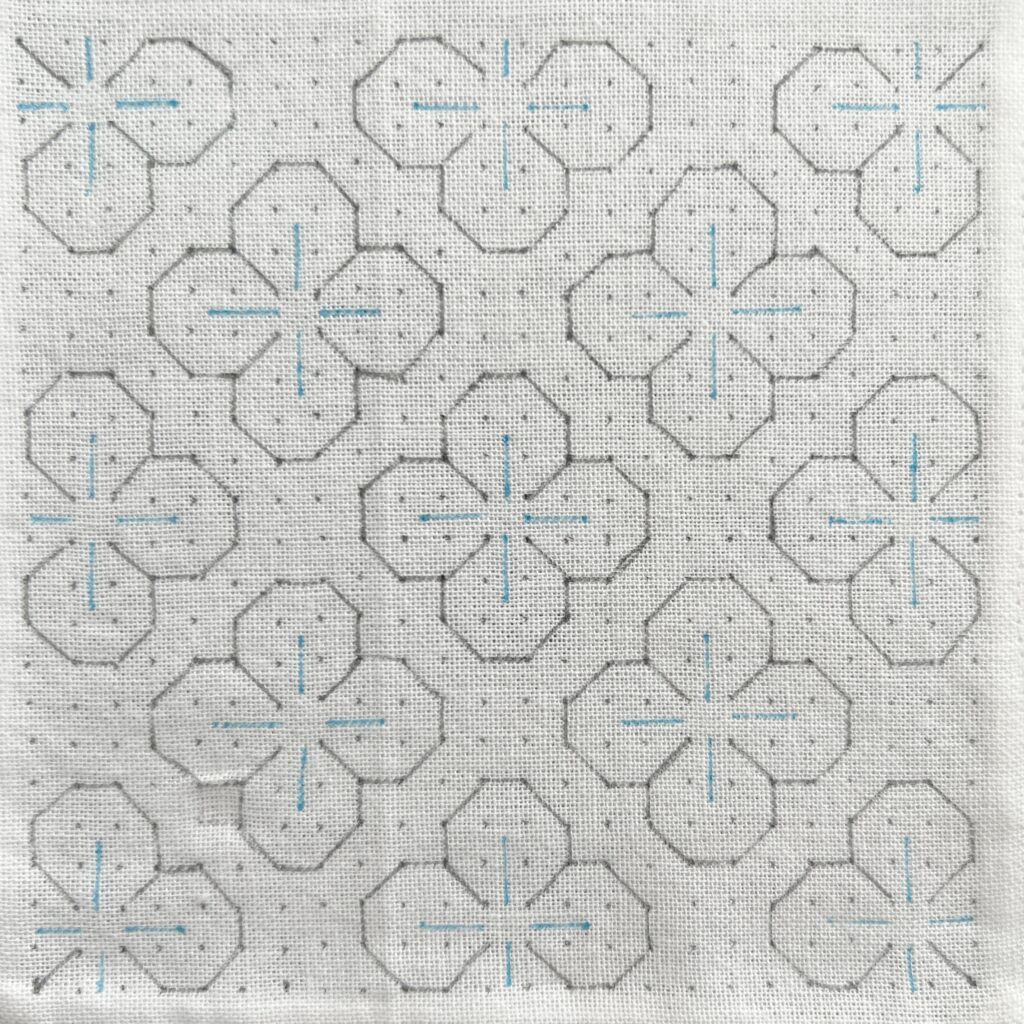 刺し子さくら模様の描き方画像