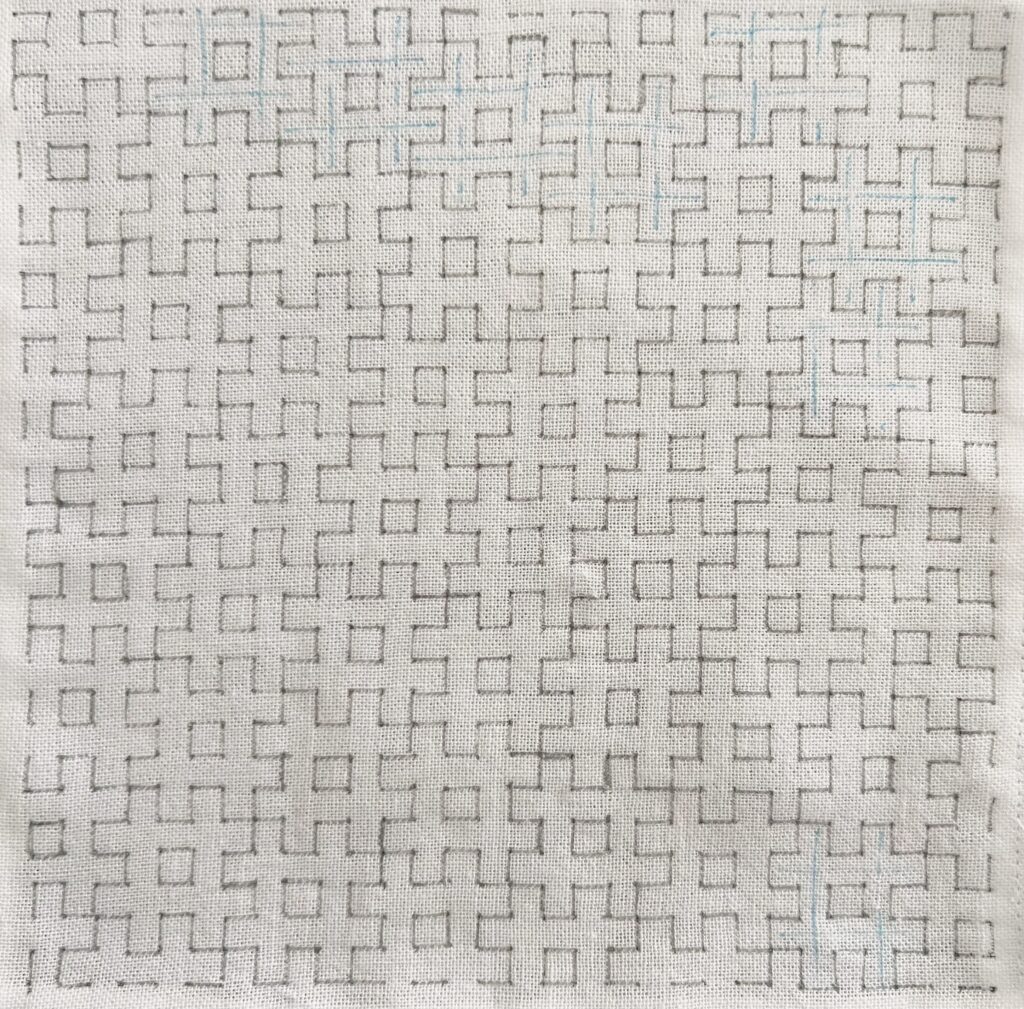 刺し子井桁万字の下書き画像