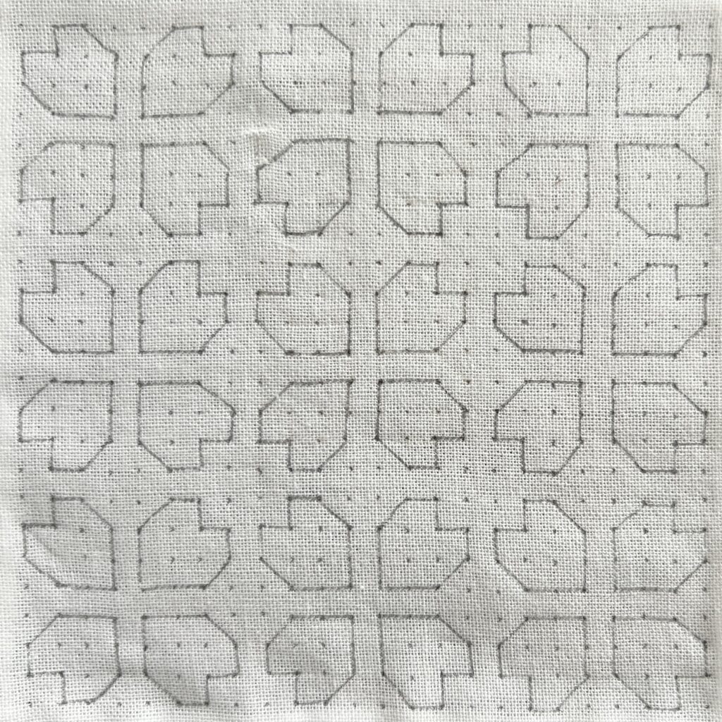 刺し子の桜花の描き方画像