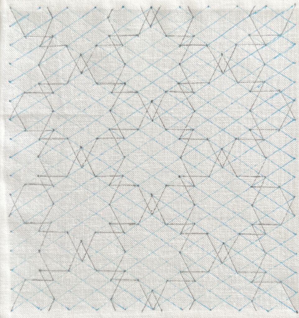 刺し子の変わり麻の葉の描き方画像