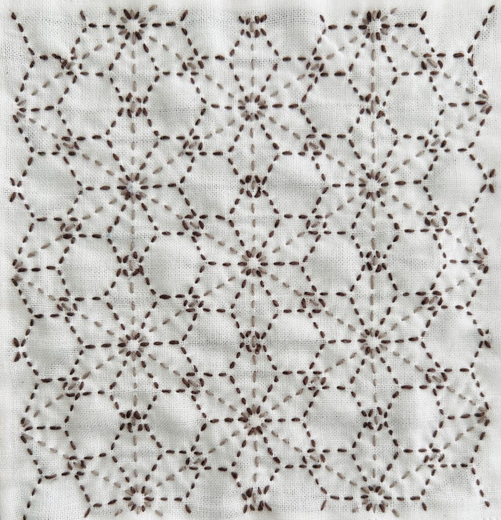 刺し子の変わり麻の葉の画像