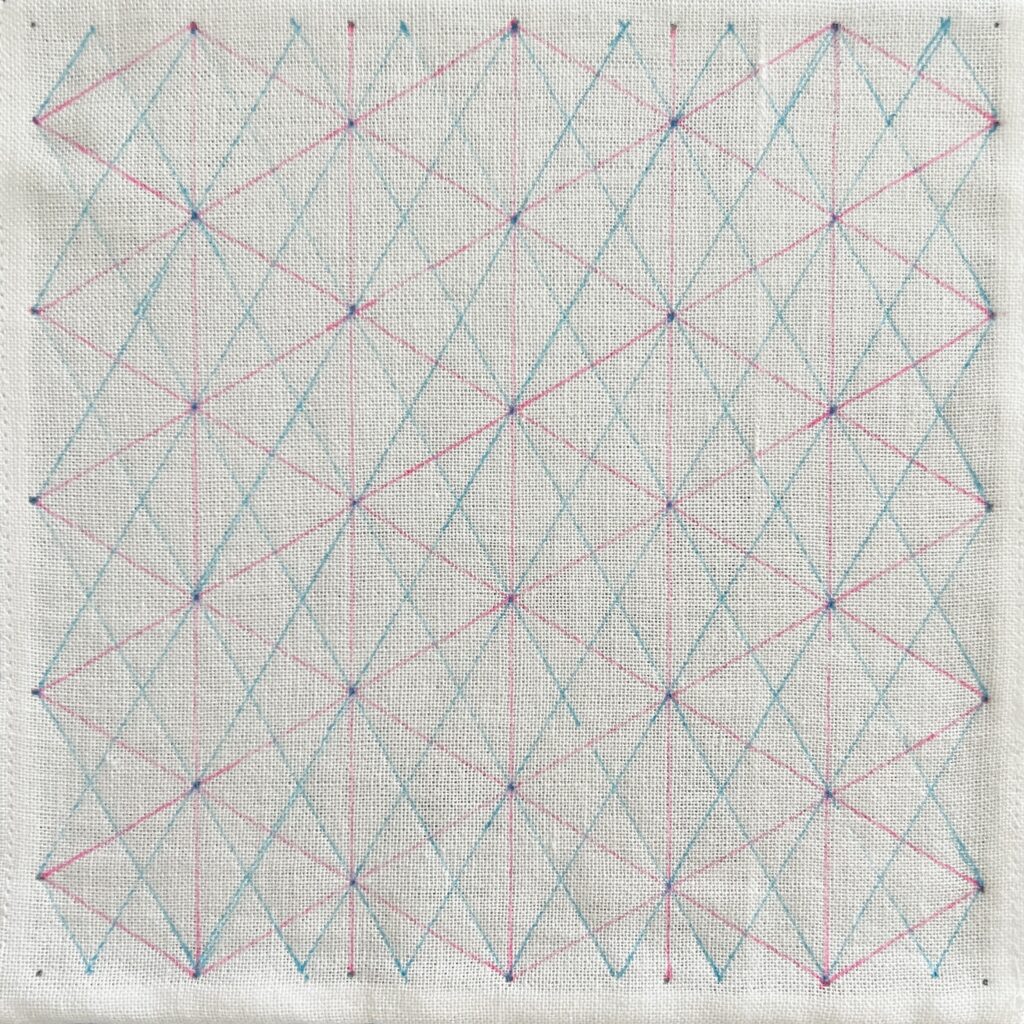 刺し子のつの麻の葉の描き方画像