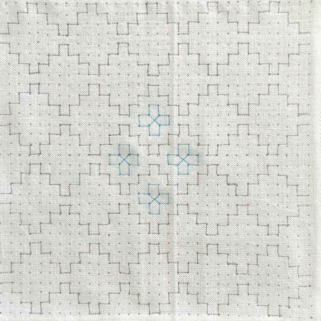 刺し子花角十つなぎの描き方画像