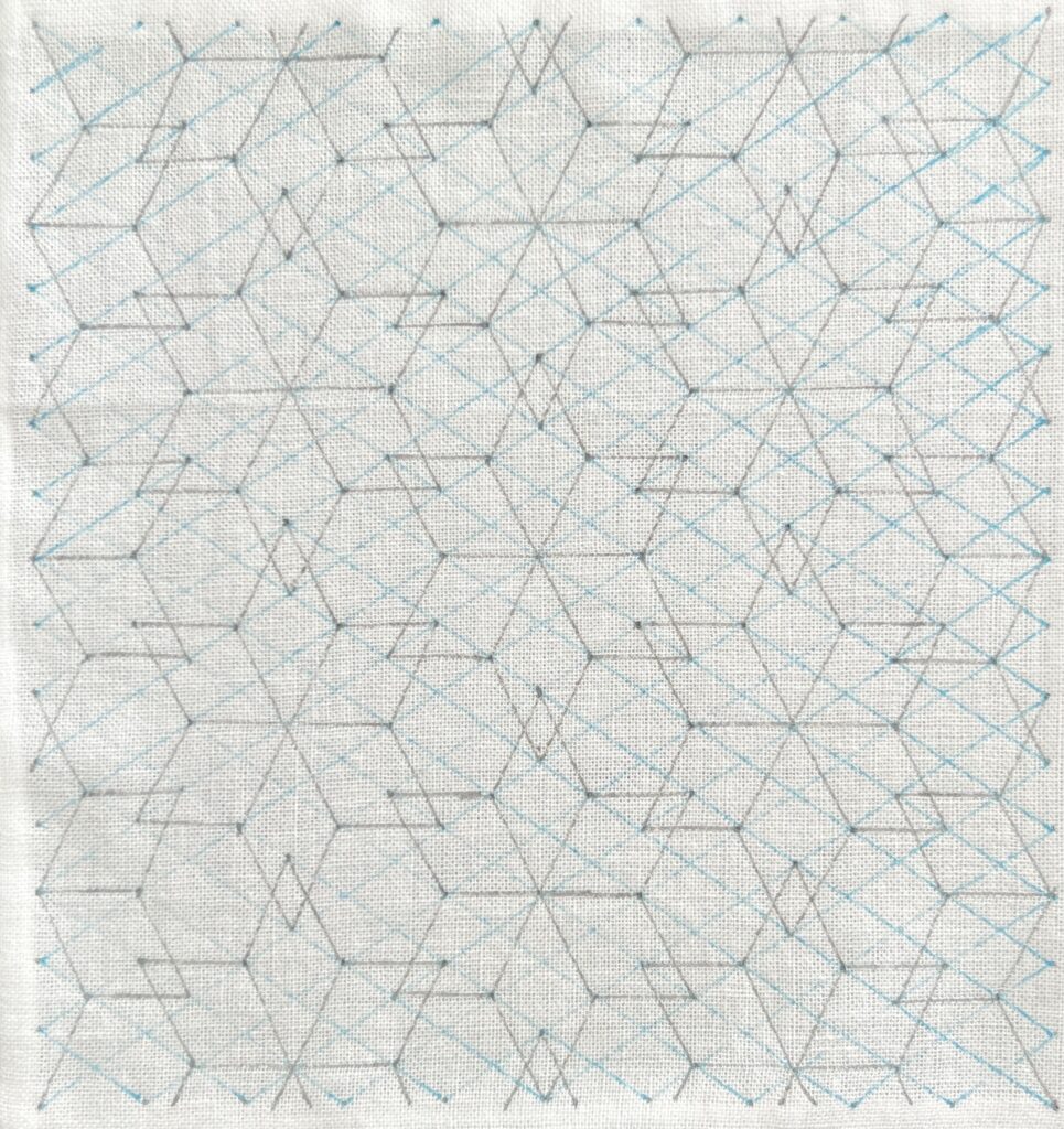 刺し子の変わり麻の葉の描き方画像