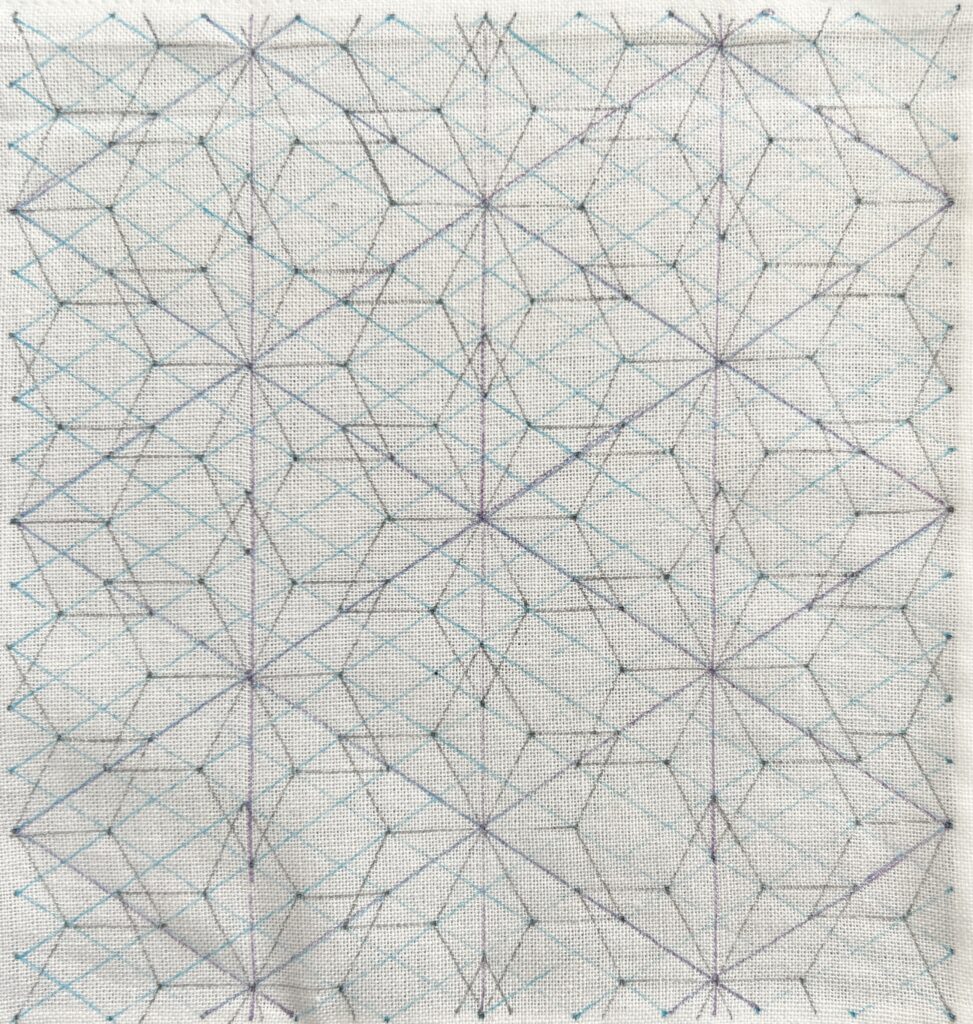 刺し子の変わり麻の葉の下書き画像