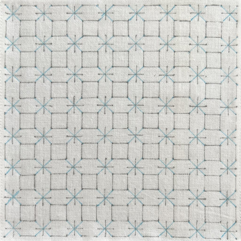 刺し子の銭刺しアレンジの下書き画像