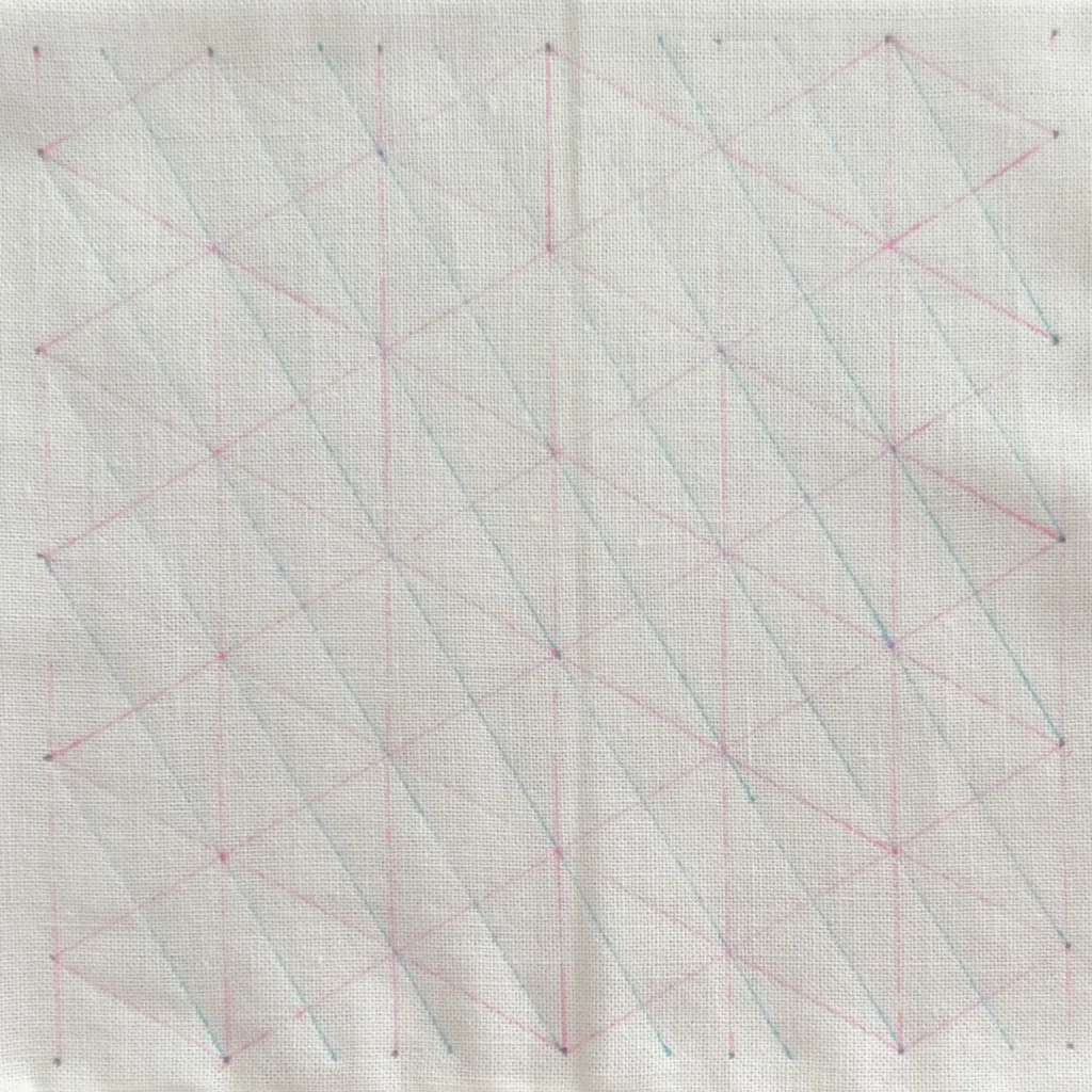 刺し子のつの麻の葉の描き方画像