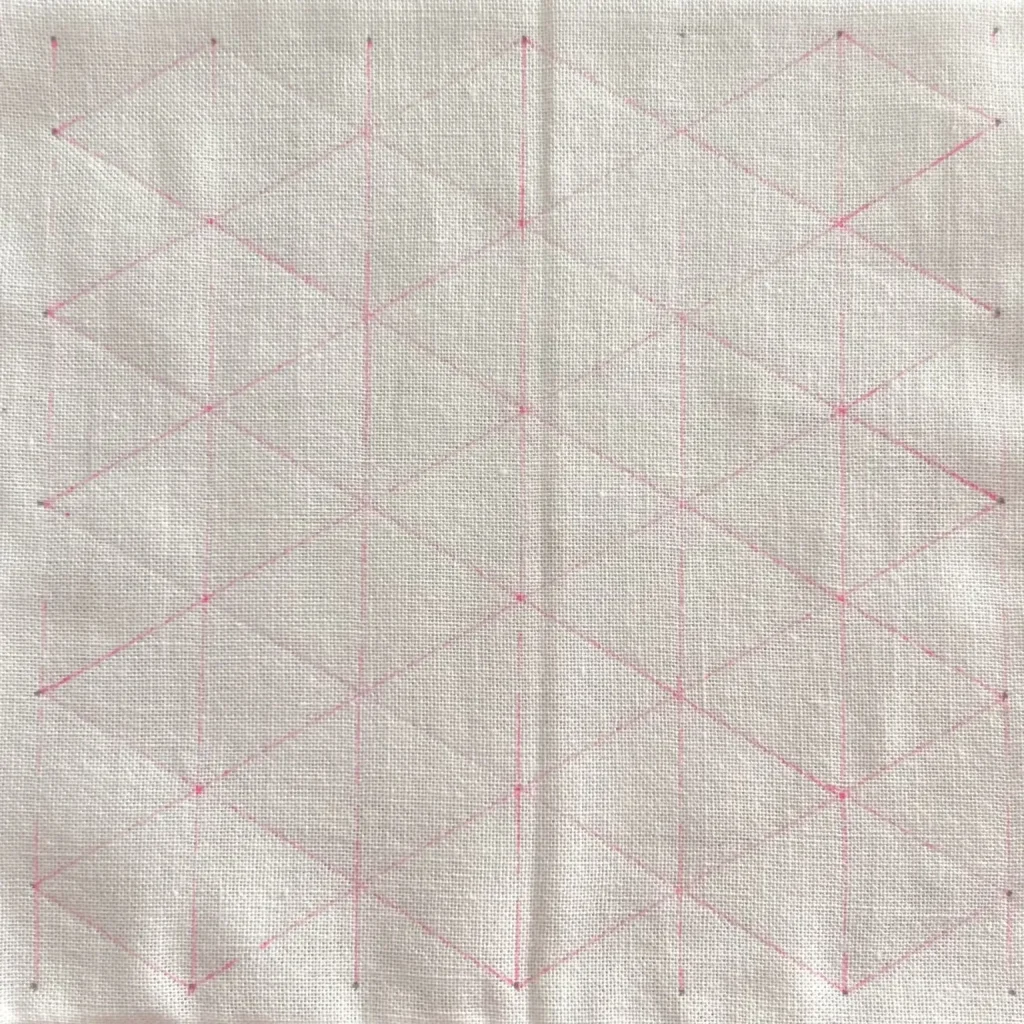 刺し子のつの麻の葉の描き方画像