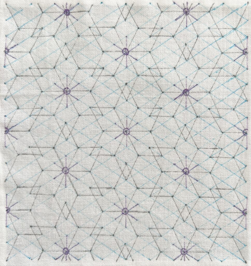 刺し子の変わり麻の葉アレンジの画像